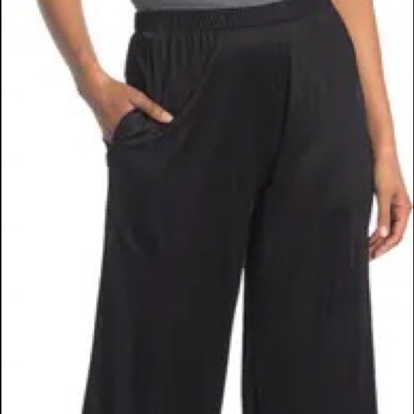 🥳B-DAY SALE❤️NWT THEORY Black Slinky Wide Leg Pant Size Large - Picture 5 of 5